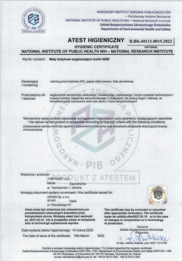 Selbstklebende Butyl-Schallschutzmatte für Fahrzeuge ABM 1.5mm, 0.06m...