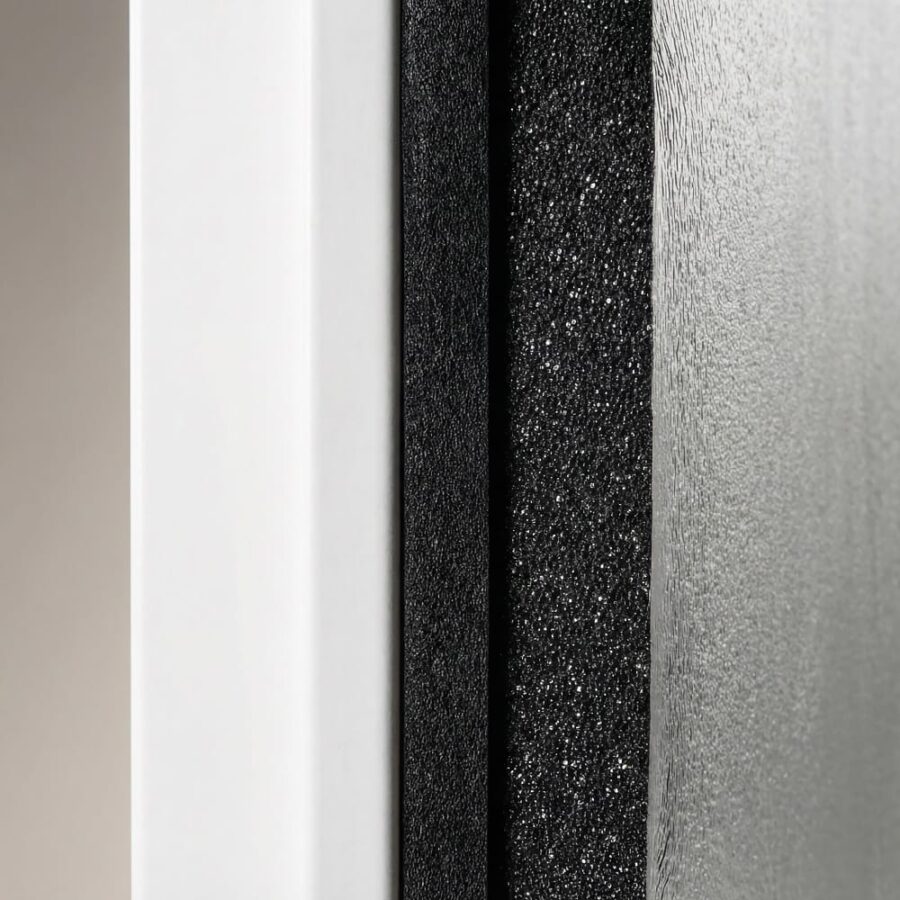 Set aus Materialien zur Schalldämmung von Zimmertüren, 2×2m2, Schwarz  abm-z1-10