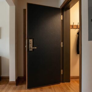 Set aus Materialien zur Schalldämmung von Zimmertüren, 2×2m2, Schwarz  abm-z1-13