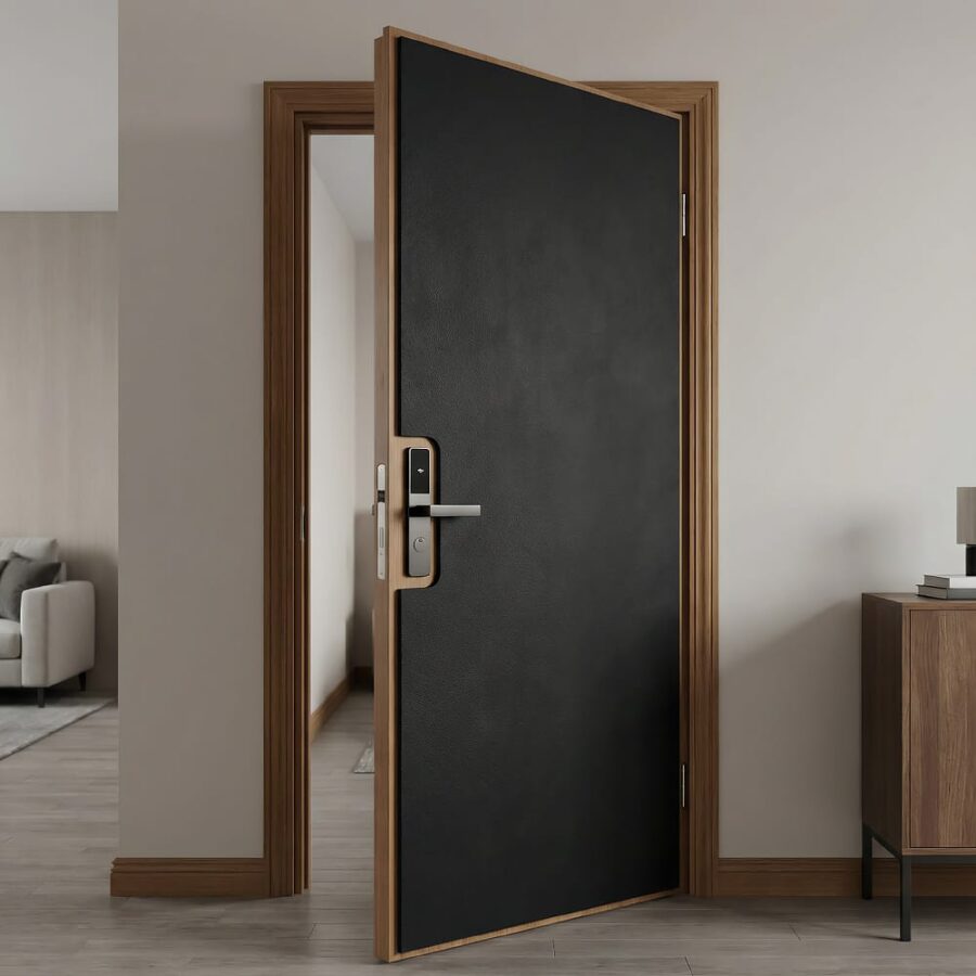 Set aus Materialien zur Schalldämmung von Zimmertüren, 2×2m2, Schwarz  abm-z1-18