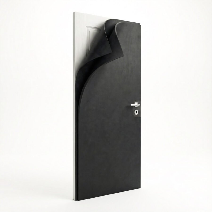 Set aus Materialien zur Schalldämmung von Zimmertüren, 2×2m2, Schwarz  abm-z1-19