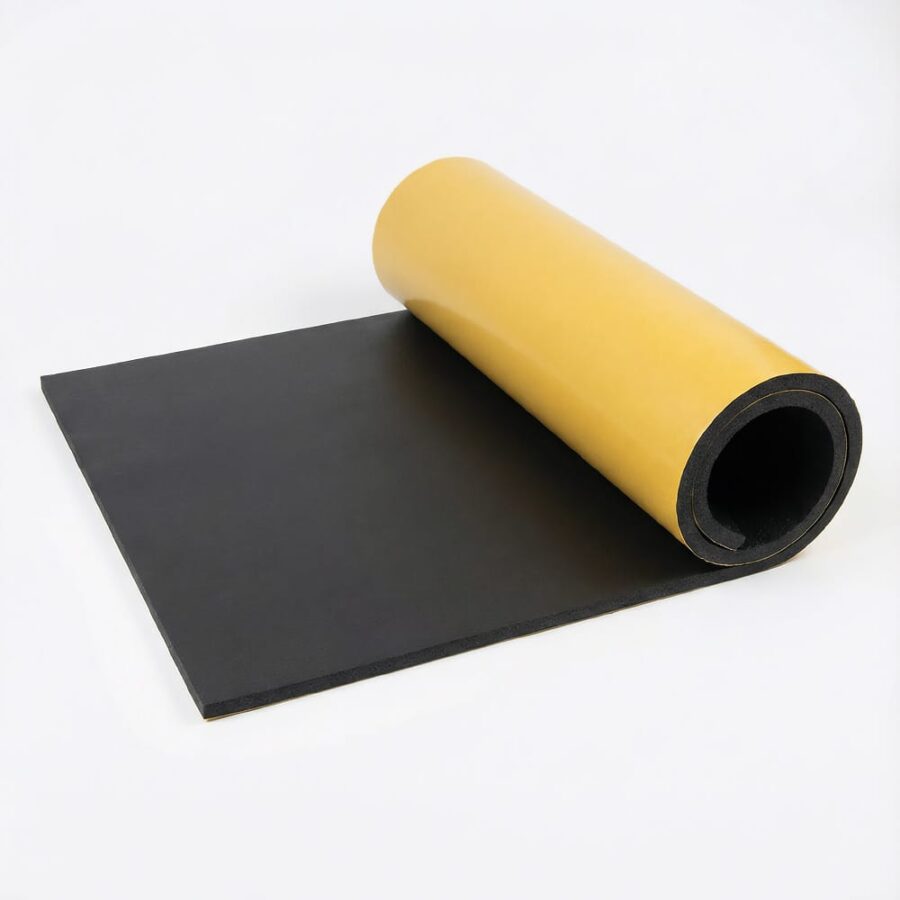 Set aus Materialien zur Schalldämmung von Zimmertüren, 2×2m2, Schwarz  abm-z1-7