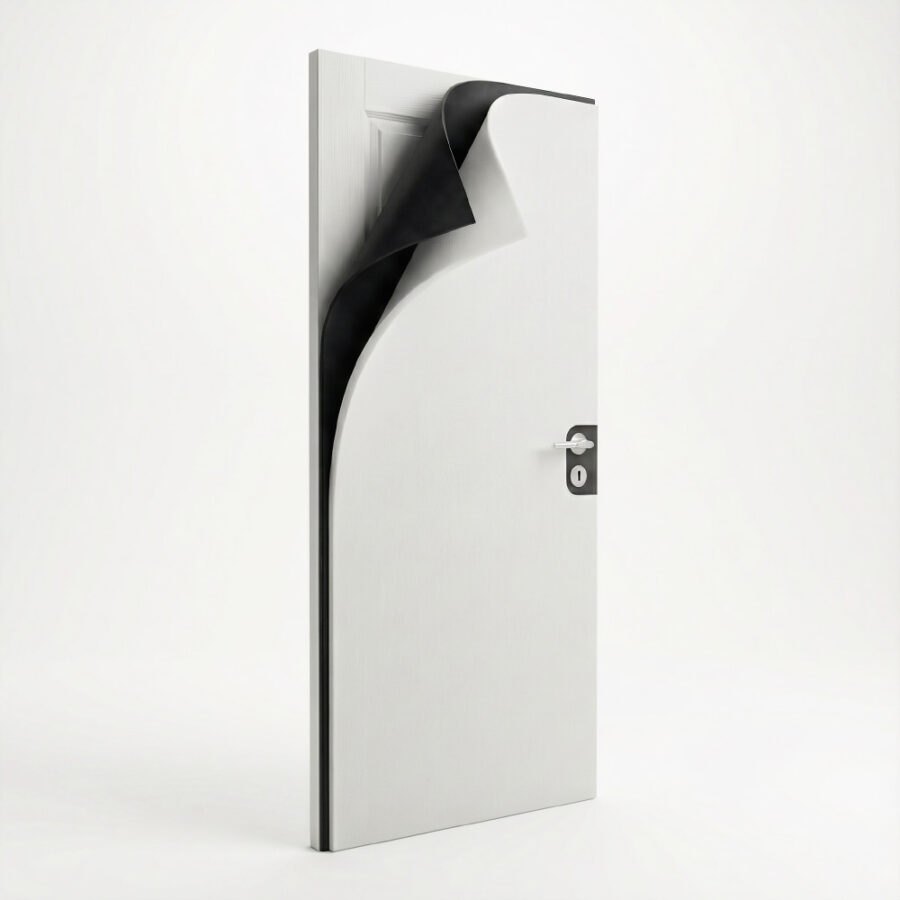 Set aus Materialien zur Schalldämmung von Zimmertüren, 2×2m2, Weiß  abm-z2-19