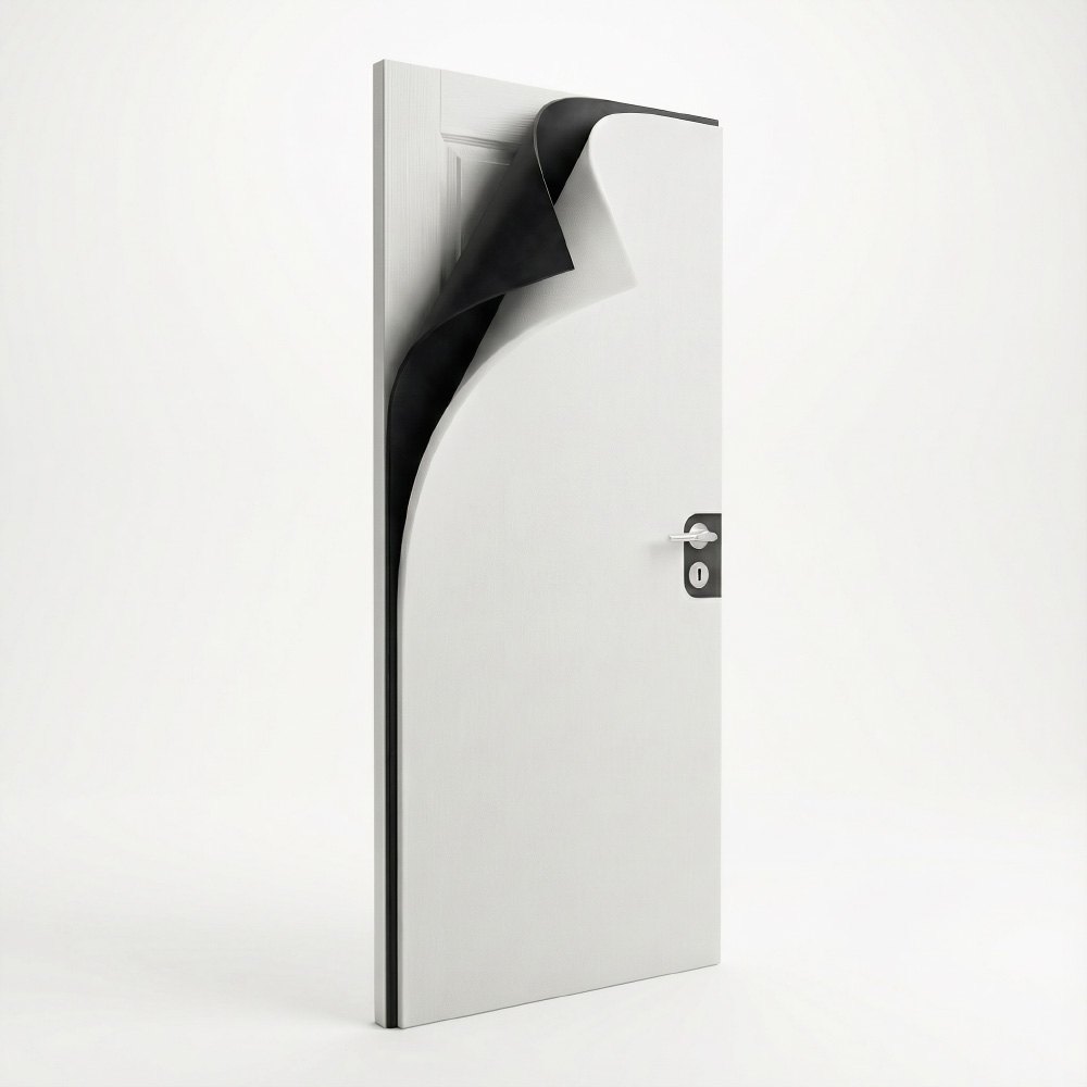 Set aus Materialien zur Schalldämmung von Zimmertüren, 2×2m2, Weiß abm-z2-19